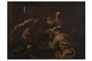 Johann Liss, copia da, Il satiro e il contadino